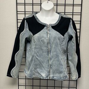 Tesoro Moda Jean Jacket With Bling Size 14 NWT